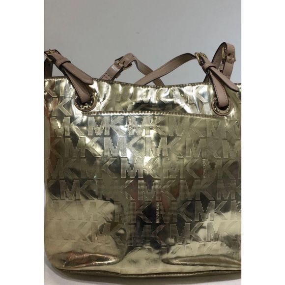 Michael Kors Handbags - Michael Kors Gold Jet Set East West Tote